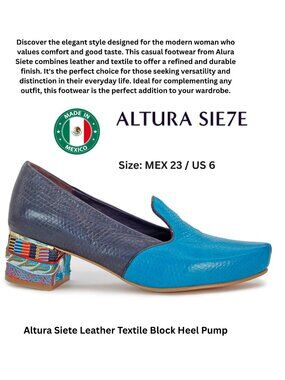 Altura Siete Leather Textile Block Heel Pump